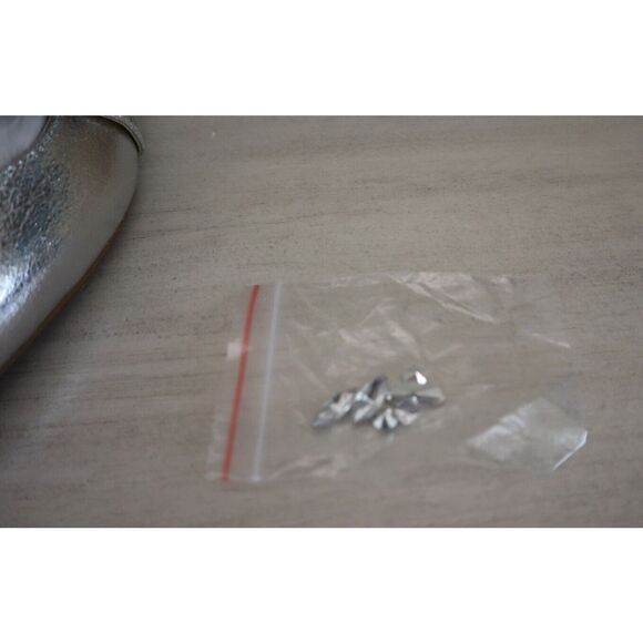 Jewel Badgley Mischka Women Sz 8.5 Silver Bambi Pointed Toe Slingback Flats - Picture 4 of 11